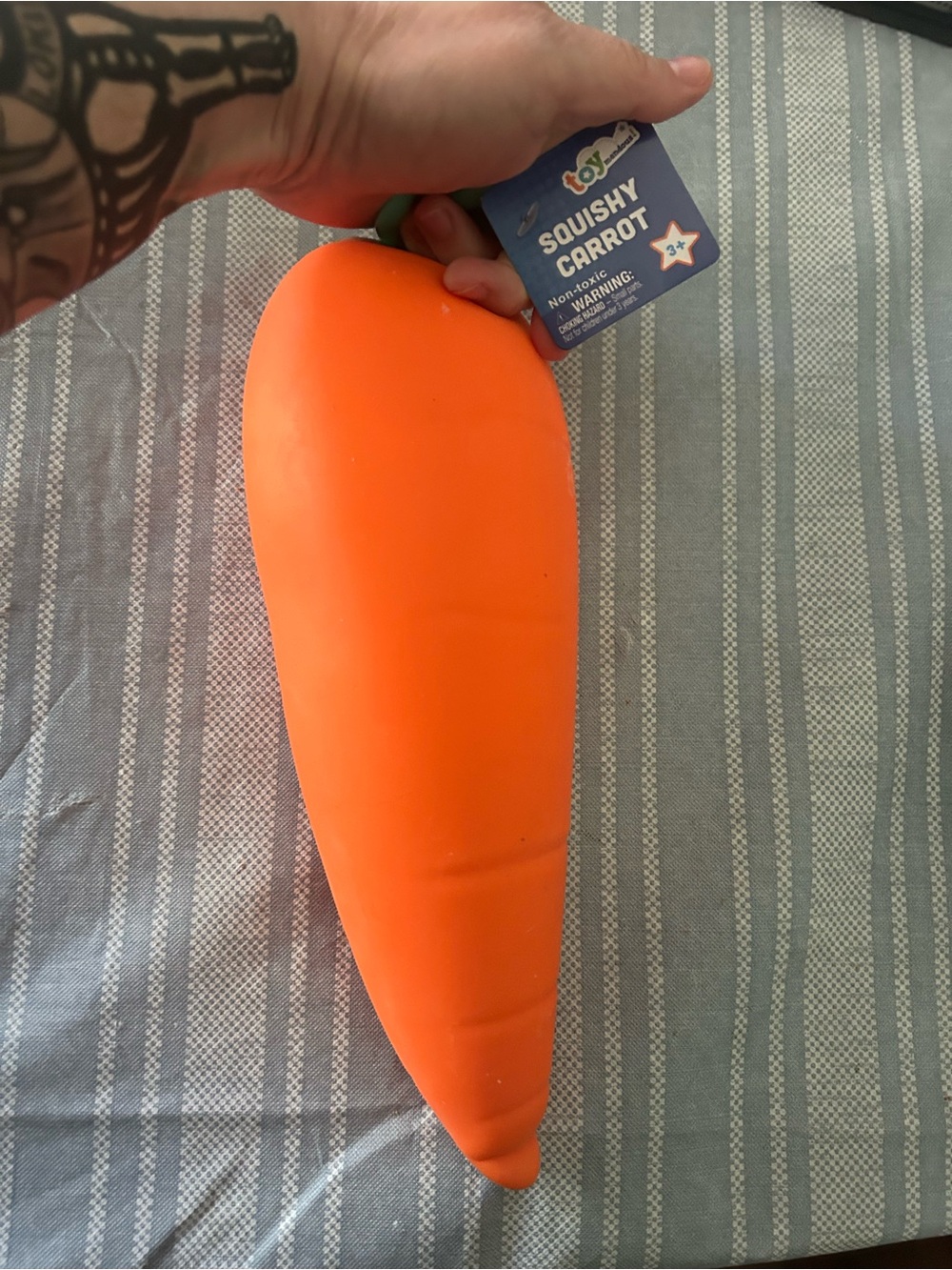 Squishy Carrot Toy - Bright Orange